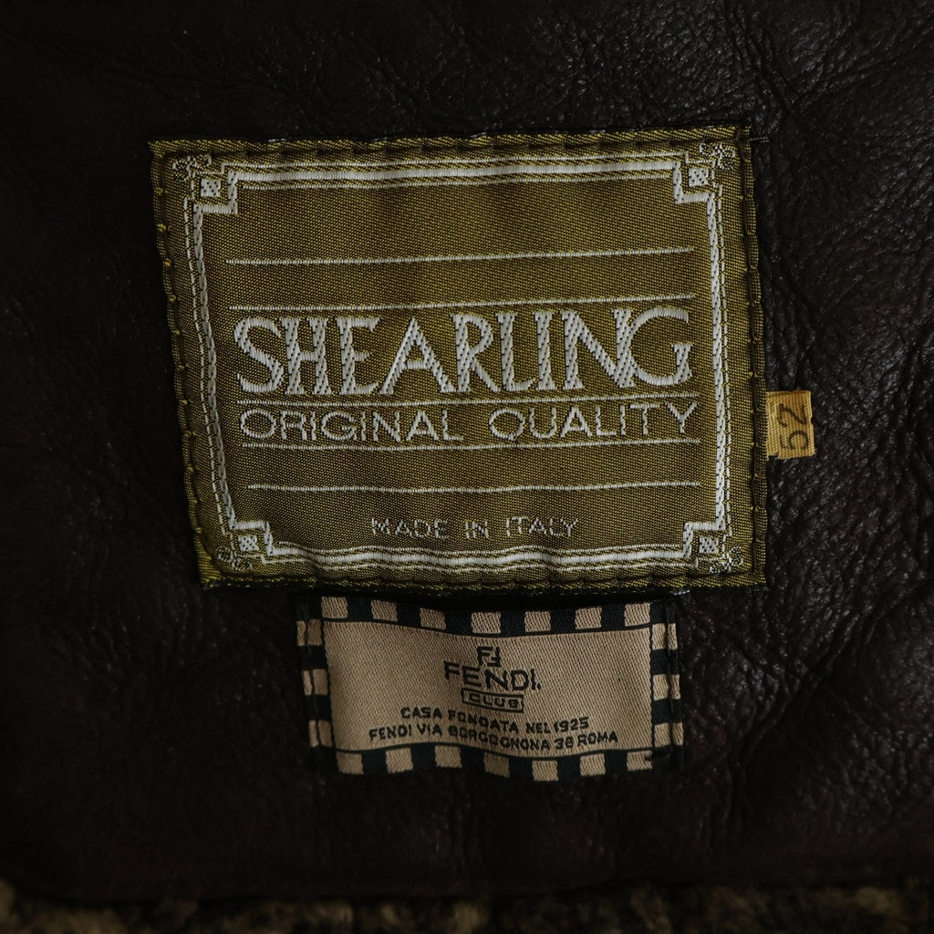 FENDI(フェンディ) OLD Shearling Coat シアリング ハーフコート ムートン レザー ブラウン
