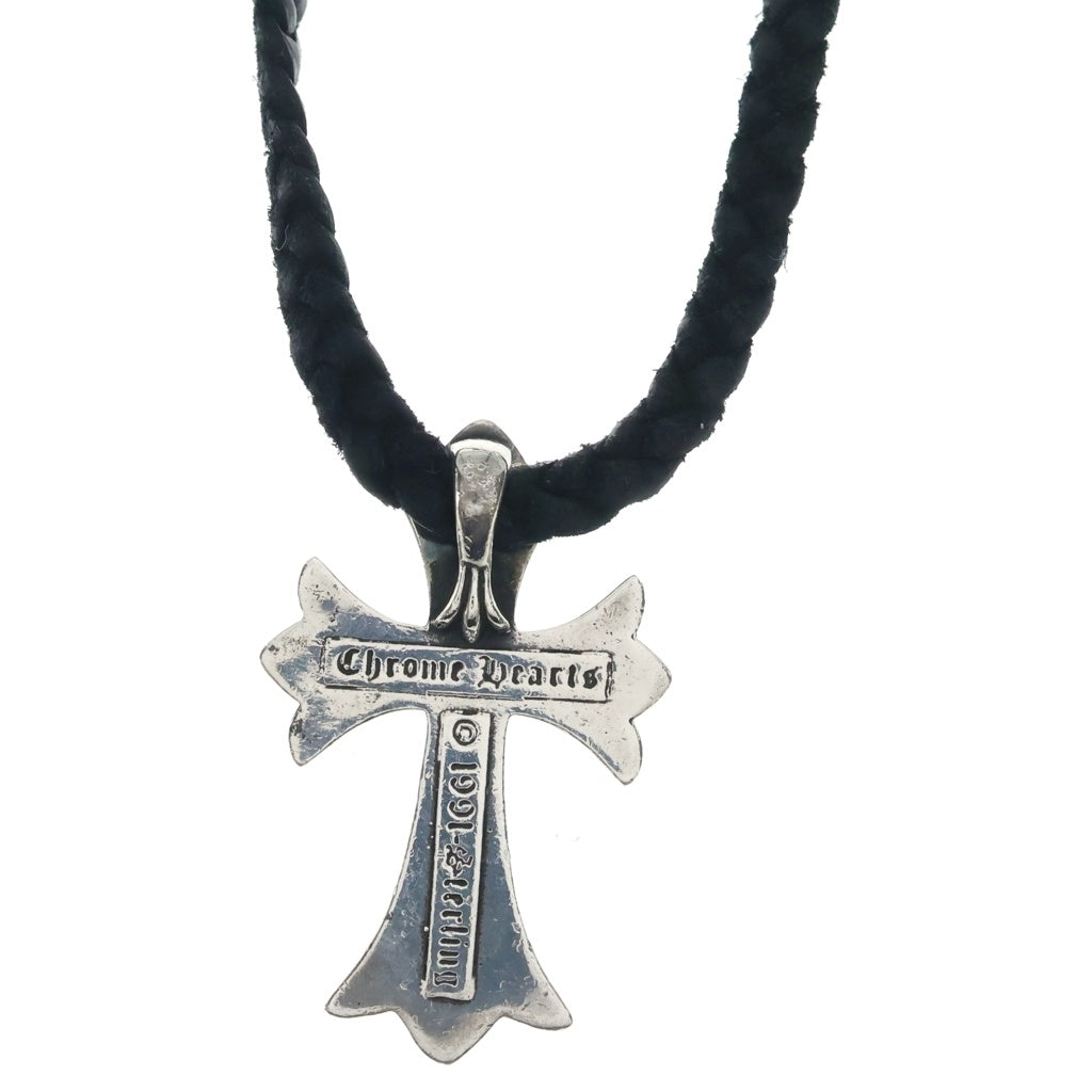 CHROME HEARTS(クロムハーツ) CH CRS SML CL スモールCHクロス レザーブレイド ネックレス SV925 シルバー/ブラック BCA217