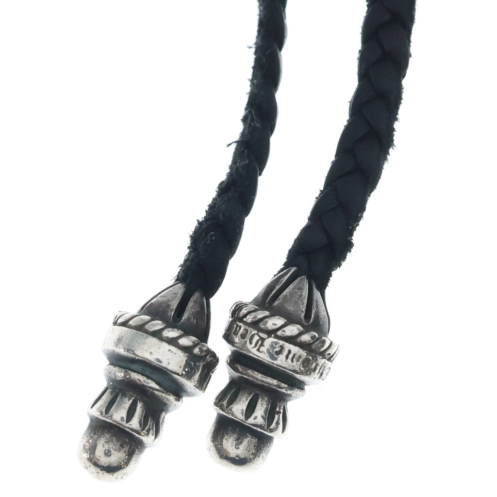 CHROME HEARTS(クロムハーツ) CH CRS SML CL スモールCHクロス レザーブレイド ネックレス SV925 シルバー/ブラック BCA217