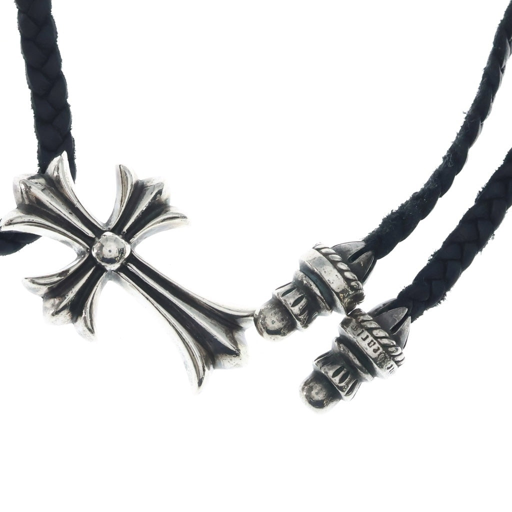 CHROME HEARTS(クロムハーツ) CH CRS SML CL スモールCHクロス レザーブレイド ネックレス SV925 シルバー/ブラック BCA217