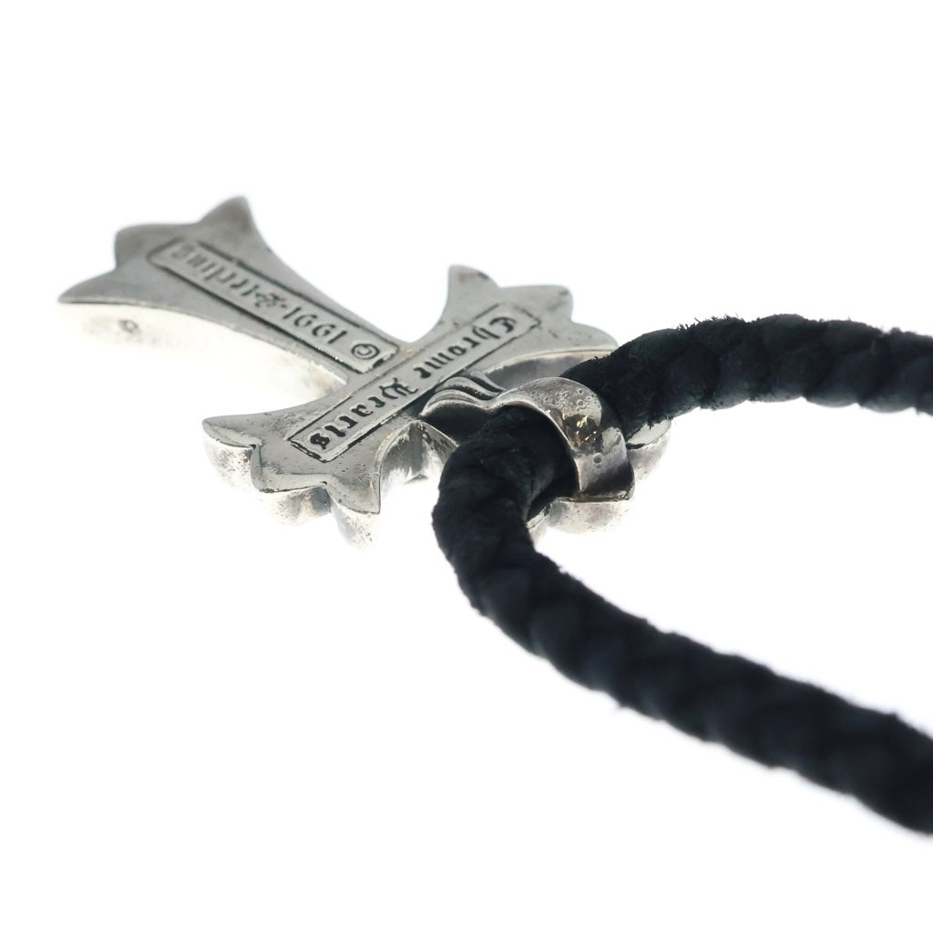 CHROME HEARTS(クロムハーツ) CH CRS SML CL スモールCHクロス レザーブレイド ネックレス SV925 シルバー/ブラック BCA217