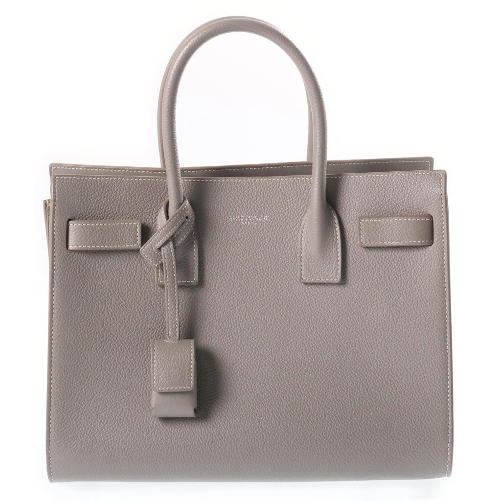 SAINT LAURENT PARIS(サンローランパリ) サック ド ジュール ベイビー 2WAYハンドバッグ ショルダーバッグ グレー レザー 421863 シルバー金具 レディース