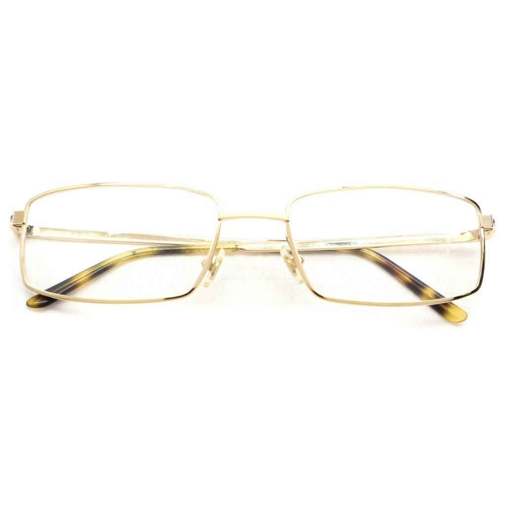 Cartier(カルティエ) Santos サントス レクタングルフレーム アイウェア メガネ 眼鏡 ゴールド CT0085O