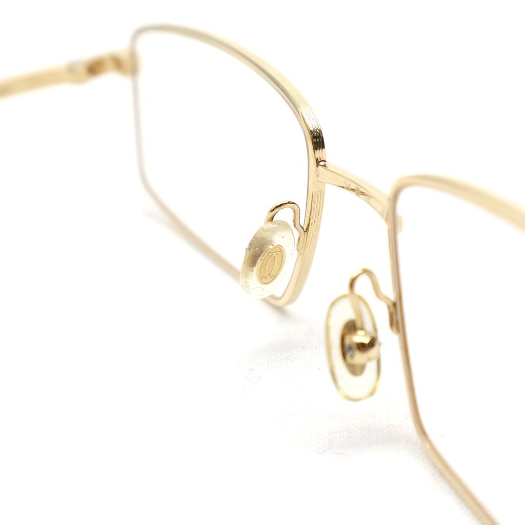 Cartier(カルティエ) Santos サントス レクタングルフレーム アイウェア メガネ 眼鏡 ゴールド CT0085O