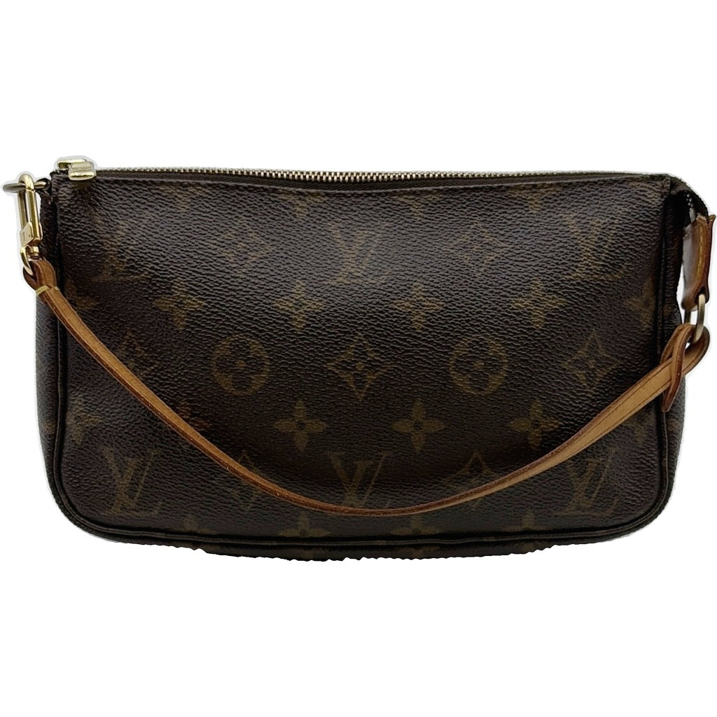 LOUIS VUITTON(ルイヴィトン) モノグラム ポシェットアクセソワール ミニハンドバッグ ケース ブラウン レザー×PVC M40712 ゴールド金具