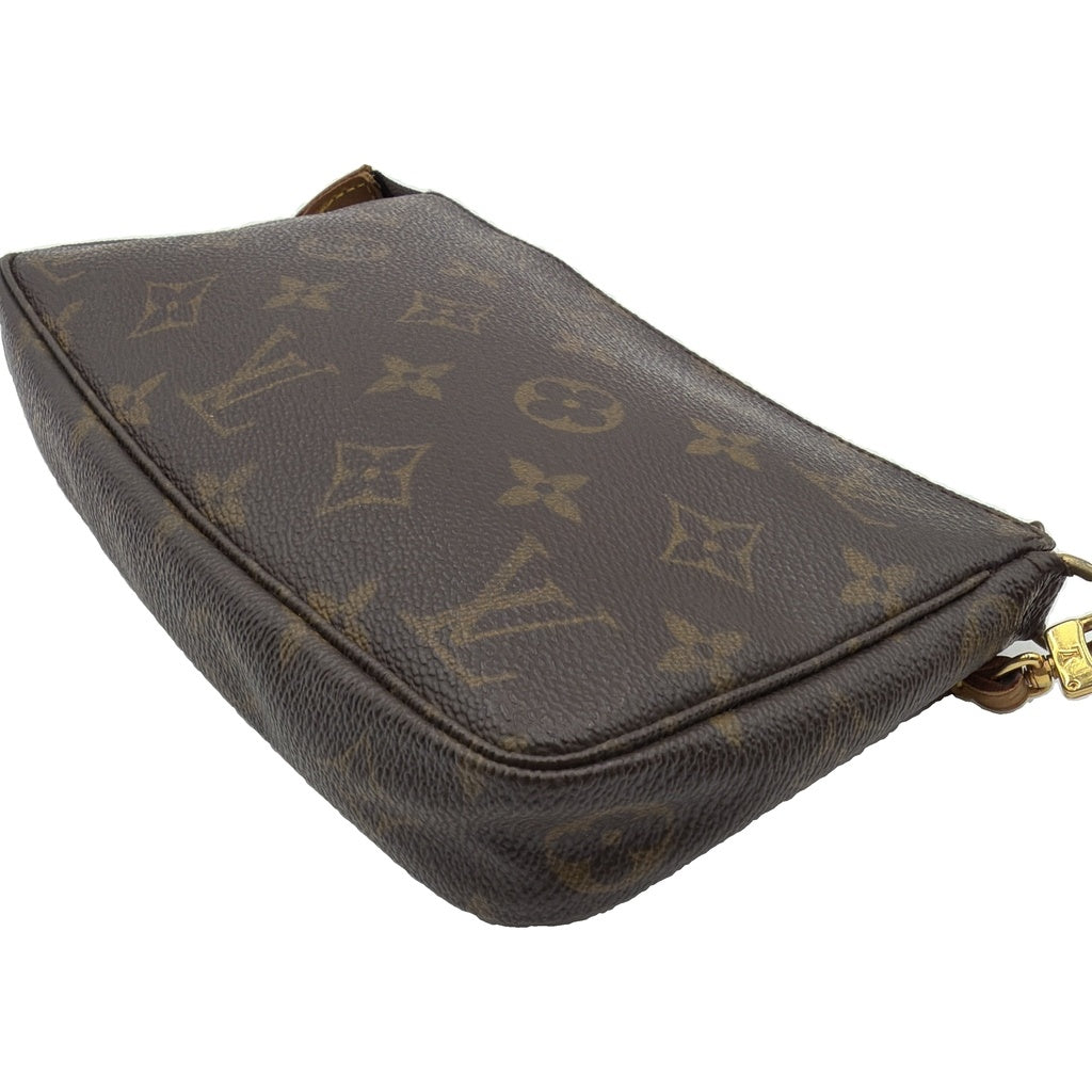 LOUIS VUITTON(ルイヴィトン) モノグラム ポシェットアクセソワール ミニハンドバッグ ケース ブラウン レザー×PVC M40712 ゴールド金具