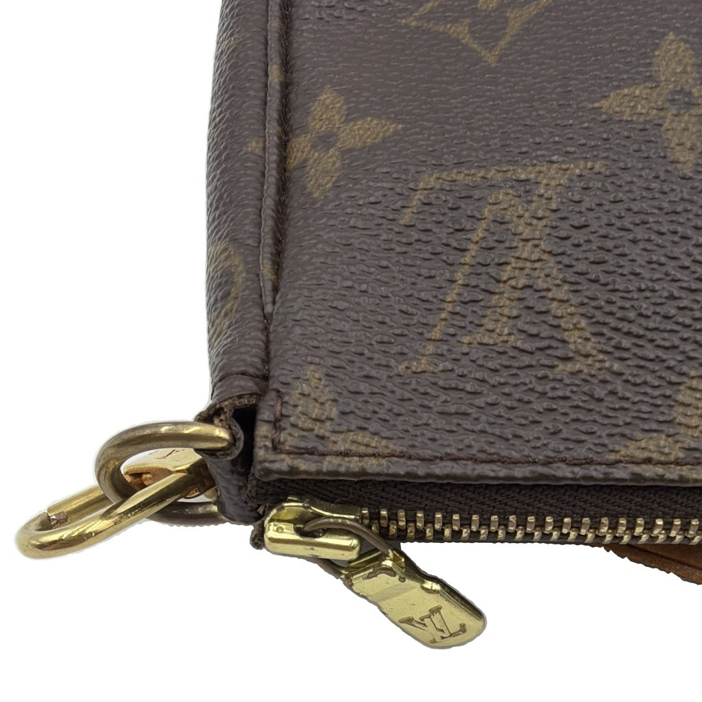 LOUIS VUITTON(ルイヴィトン) モノグラム ポシェットアクセソワール ミニハンドバッグ ケース ブラウン レザー×PVC M40712 ゴールド金具