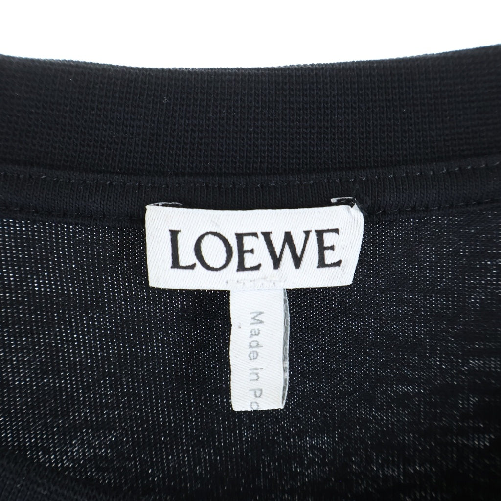 LOEWE(ロエベ) ロゴ 刺繍 ポケット付き Tシャツ 半袖 コットン ブラック H526Y22XDE