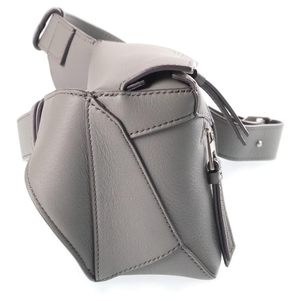 LOEWE(ロエベ) パズルバッグ バムバッグ ミニ ボディバッグ ショルダーバッグ レザー グレー レディース