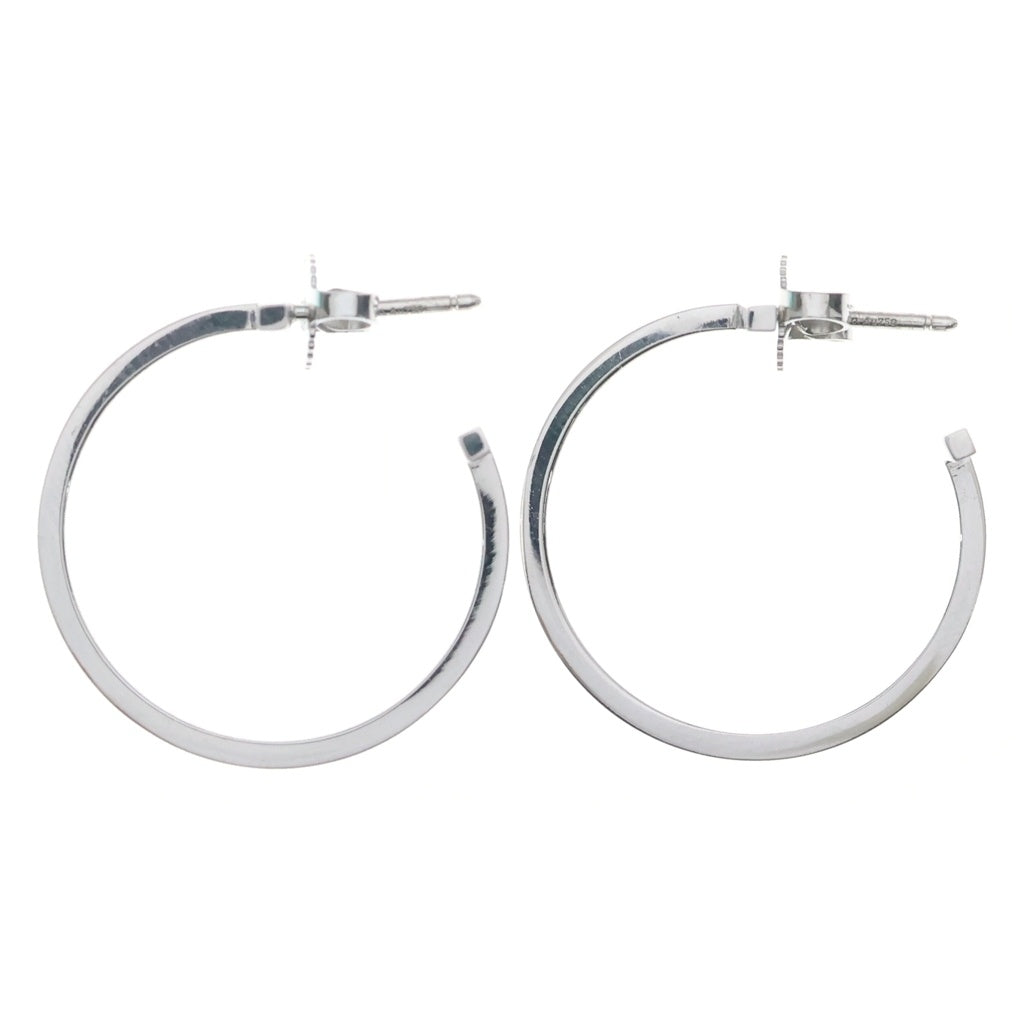 TIFFANY & Co.(ティファニー) Tワイヤー フープ ピアス ミディアム K18ホワイトゴールド シルバー 5.4g