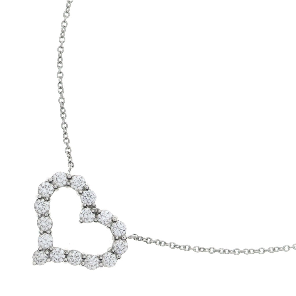 TIFFANY & Co.(ティファニー) センチメンタル ハート パヴェダイヤ ネックレス ペンダント PT950 プラチナ シルバー