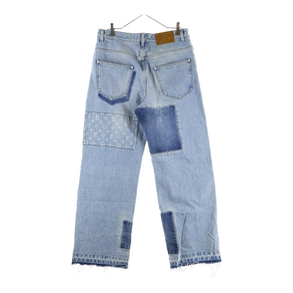 LOUIS VUITTON(ルイヴィトン) 26AW シグネチャー パッチワーク デニムパンツ ストレートジーンズ インディゴブルー 1AKCOK
