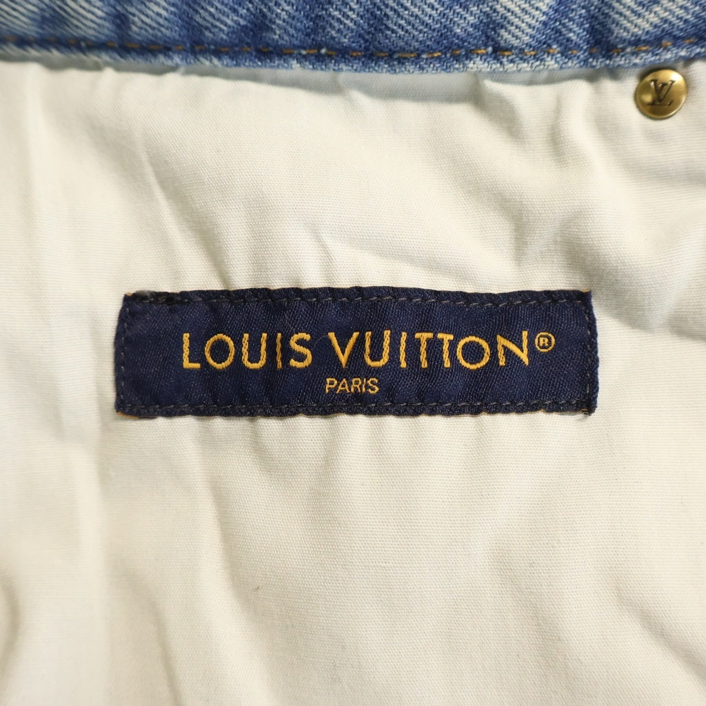 LOUIS VUITTON(ルイヴィトン) 26AW シグネチャー パッチワーク デニムパンツ ストレートジーンズ インディゴブルー 1AKCOK