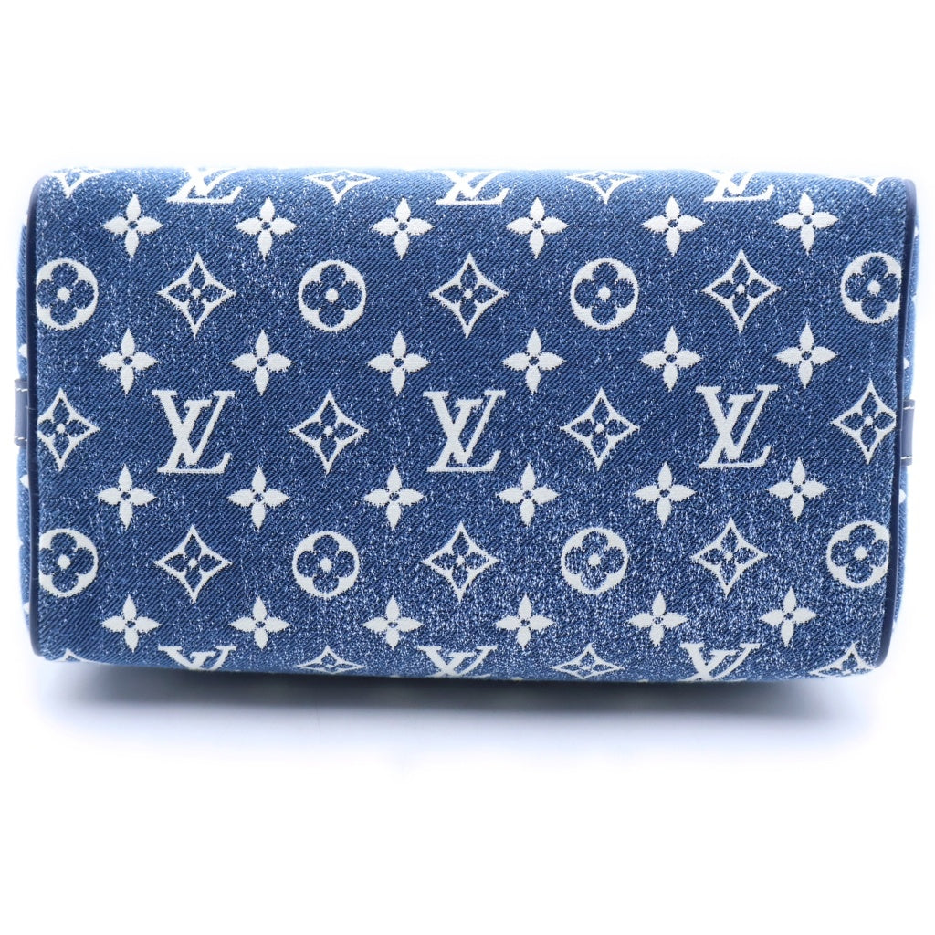 LOUIS VUITTON(ルイヴィトン) ルイヴィトン モノグラムデニム スピーディ25 2WAYハンドバッグ ショルダーバッグ インディゴブルー レザー×デニム M59609 ゴールド金具 レディース