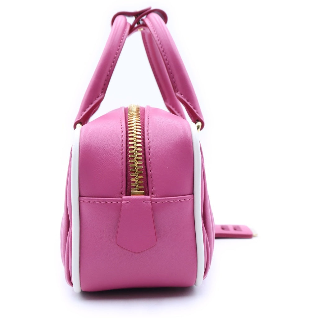 miumiu(ミュウミュウ) マテラッセ 2WAYハンドバッグ ショルダーバッグ ピンク レザー 5BB142 ゴールド金具 レディース
