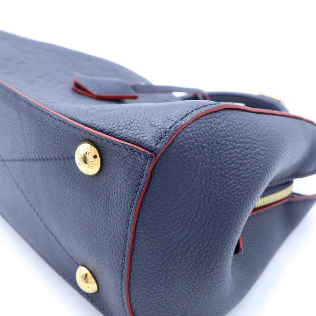 LOUIS VUITTON(ルイヴィトン) モノグラム・アンプラント モンテーニュBB 2WAYハンドバッグ ショルダーバッグ ネイビー×レッド レザー M41053 ゴールド金具 レディース