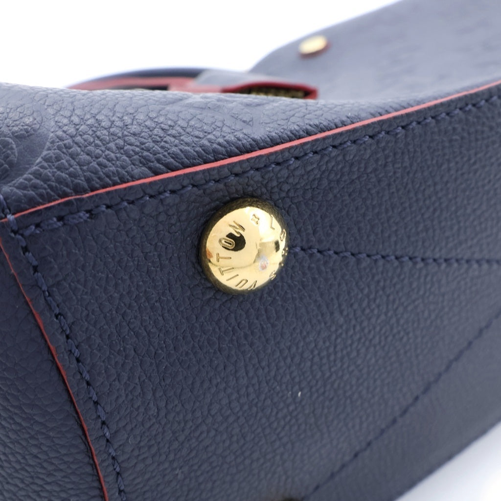 LOUIS VUITTON(ルイヴィトン) モノグラム・アンプラント モンテーニュBB 2WAYハンドバッグ ショルダーバッグ ネイビー×レッド レザー M41053 ゴールド金具 レディース
