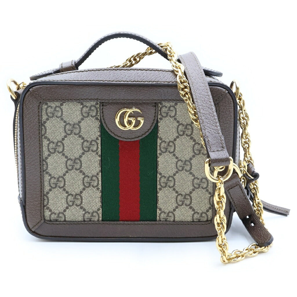 GUCCI(グッチ) オフディア GGスプリーム ミニショルダーバッグ PVCレザー ブラウン 602576
