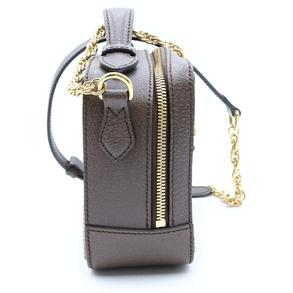 GUCCI(グッチ) オフディア GGスプリーム ミニショルダーバッグ PVCレザー ブラウン 602576