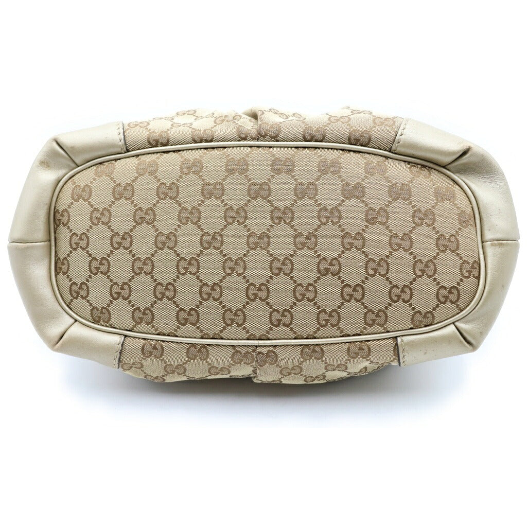 GUCCI(グッチ) GG柄 スーキー 2WAYハンドバッグ ショルダーバッグ ベージュ キャンバス×レザー 247902 ゴールド金具