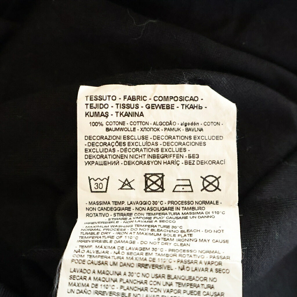 EMPORIO ARMANI(エンポリオアルマーニ) フロントロゴ刺繍 クルーネック半袖Tシャツ カットソー ブラック 3H1TN4 1JCQZ