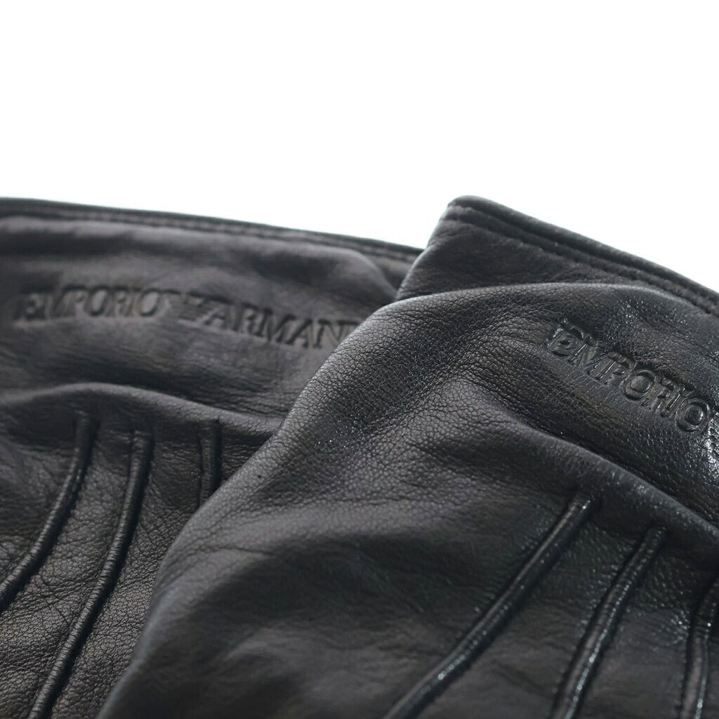 EMPORIO ARMANI(エンポリオアルマーニ) レザーグローブ 手袋 ブラック