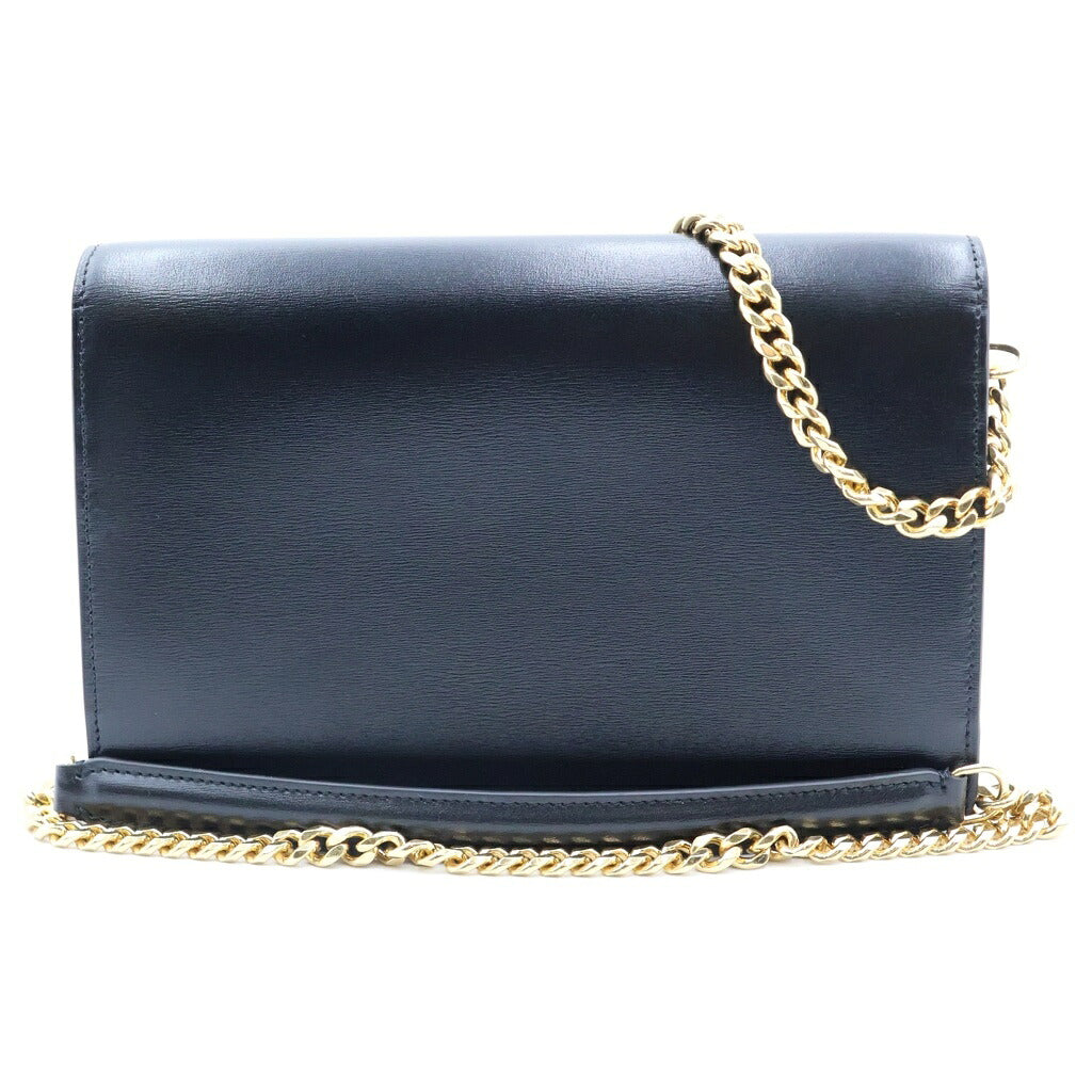 CELINE(セリーヌ) マーゴ トリオンフ チェーンウォレット ブラック カーフスキン ゴールド金具 10L033DPV