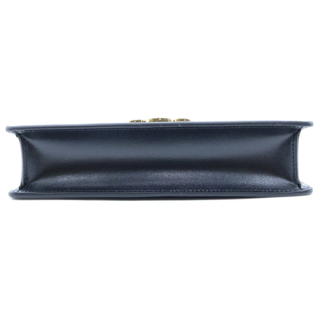CELINE(セリーヌ) マーゴ トリオンフ チェーンウォレット ブラック カーフスキン ゴールド金具 10L033DPV