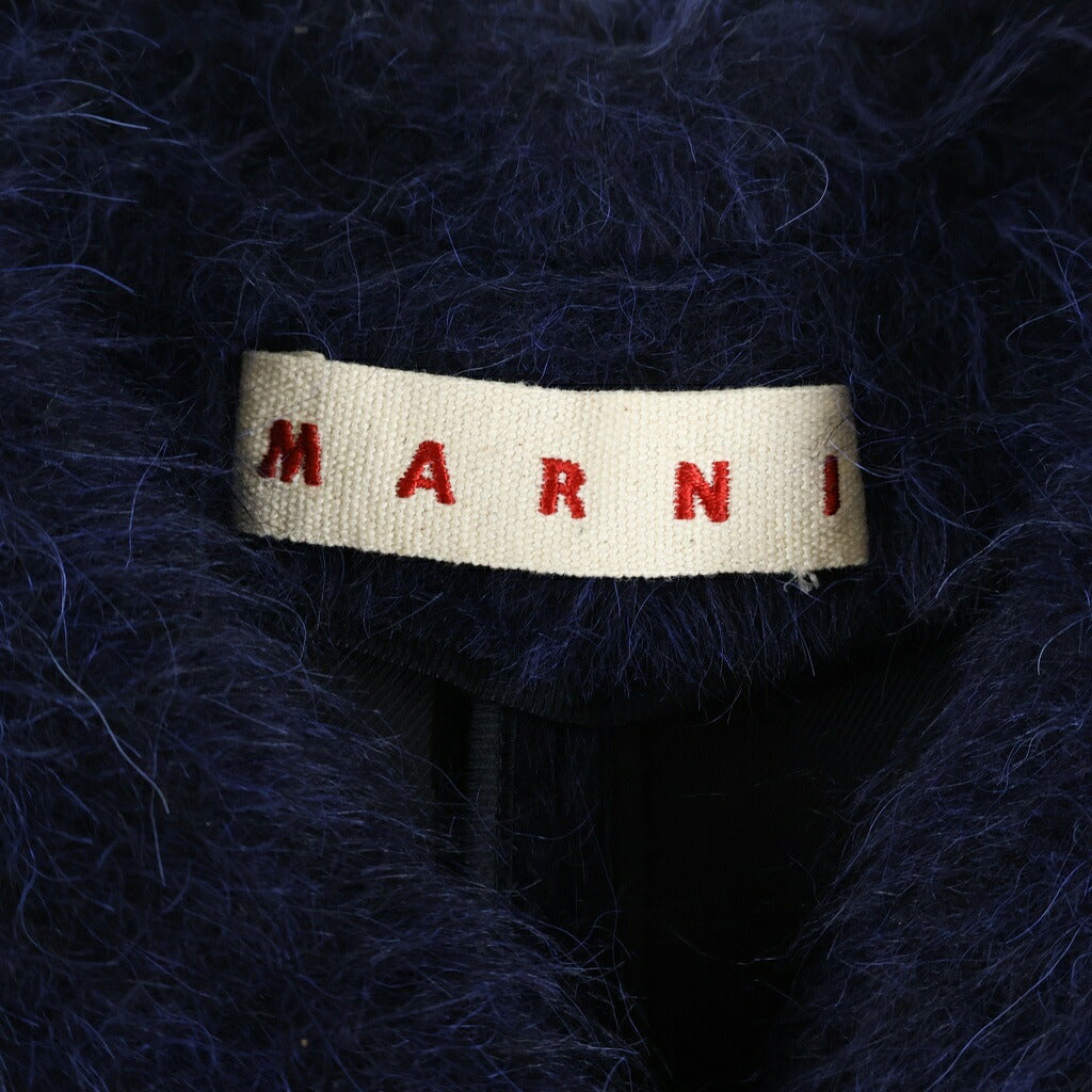 MARNI(マルニ) モヘア ロングコート ネイビー アルパカ/ウール