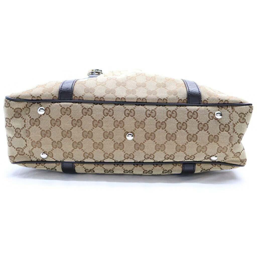 GUCCI(グッチ) GGキャンバス トートバッグ ベージュ/ブラウン キャンバス/レザー 232957