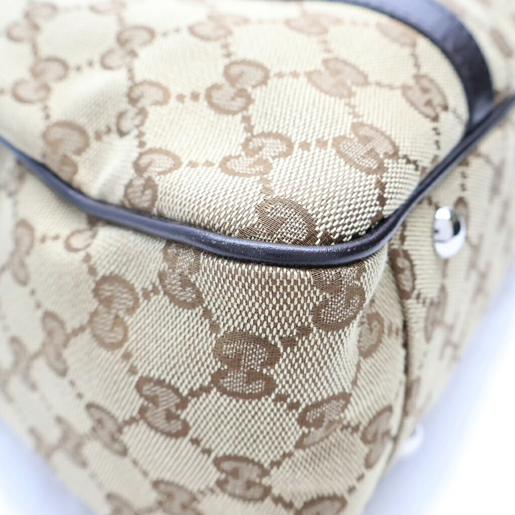 GUCCI(グッチ) GGキャンバス トートバッグ ベージュ/ブラウン キャンバス/レザー 232957