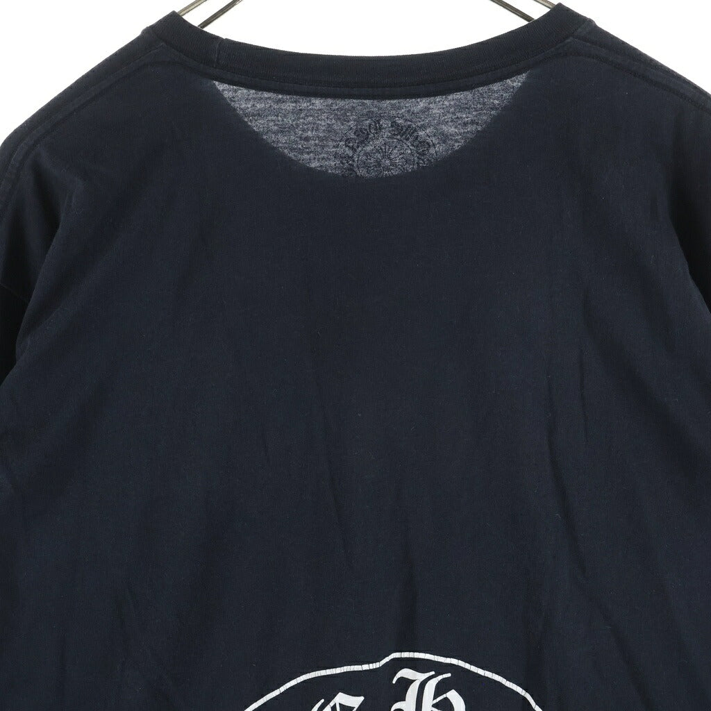 CHROME HEARTS(クロムハーツ) FLOLAL CROSS HORSESHOE L/S Tee フローラルクロス バックホースシュープリント 長袖Tシャツ ブラック