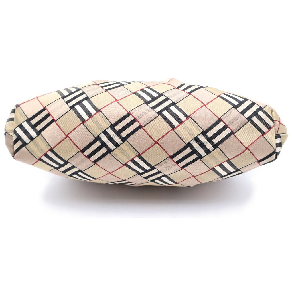 BURBERRY LONDON(バーバリーロンドン) チェーン ショルダーバッグ がま口 ポーチ サテン ブラウン/ブラック