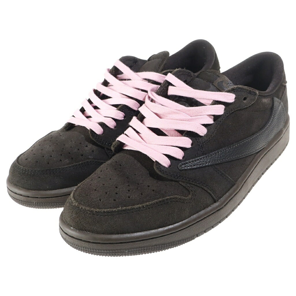 NIKE(ナイキ) TRAVIS SCOTT AIR JORDAN LOW OG SP VELVET BROWN トラヴィススコット エアジョーダン 1 ベルベット ローカットスニーカー ブラウン/ピンク DM7866-202