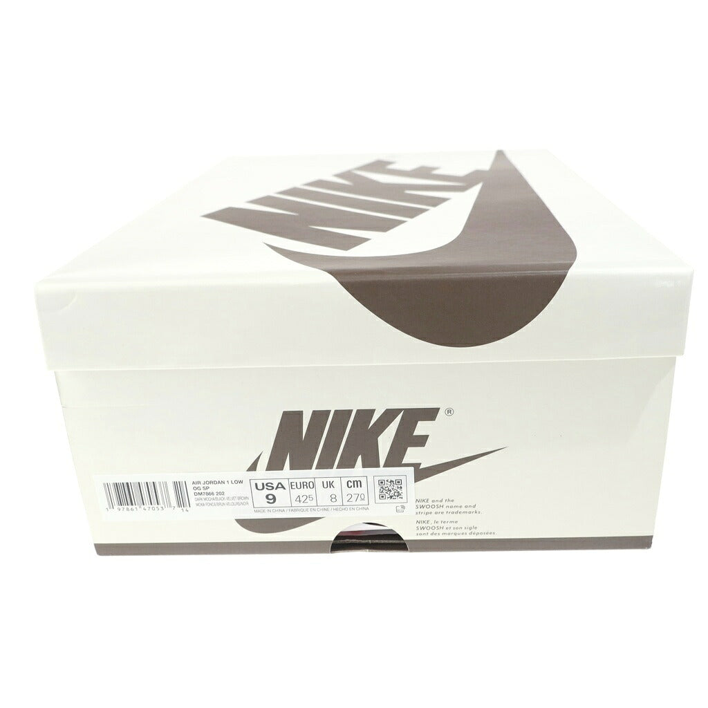 NIKE(ナイキ) TRAVIS SCOTT AIR JORDAN LOW OG SP VELVET BROWN トラヴィススコット エアジョーダン 1 ベルベット ローカットスニーカー ブラウン/ピンク DM7866-202