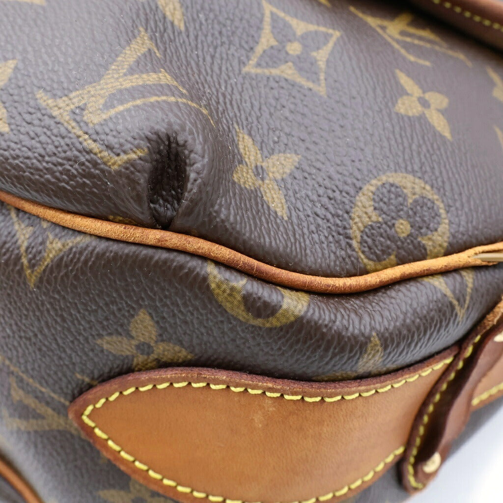 LOUIS VUITTON(ルイヴィトン) モノグラム トゥラムGM ショルダーバッグ ブラウン レザー×PVC M40075 ゴールド金具