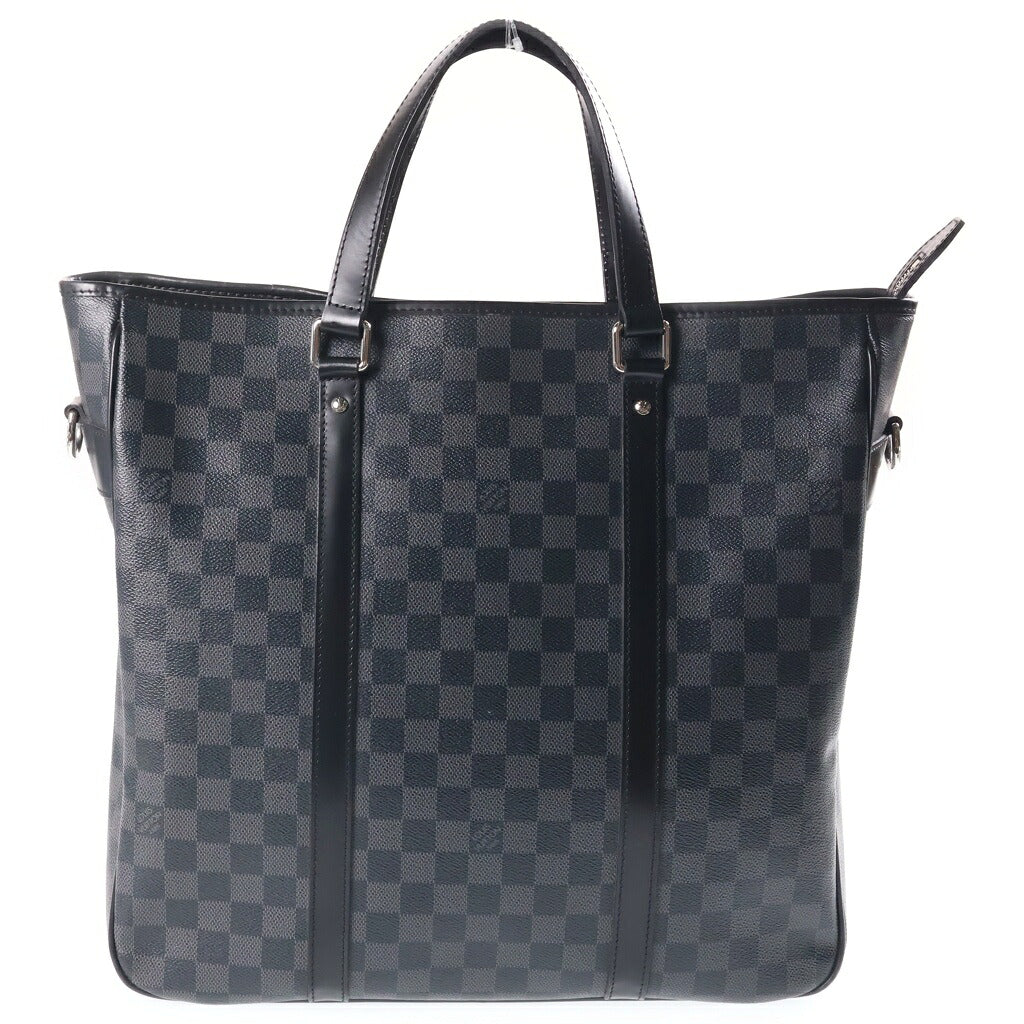 LOUIS VUITTON(ルイヴィトン) ダミエグラフィット タダオ 2WAYハンドバッグ トートバッグ ブラック レザー×PVC N51192 シルバー金具