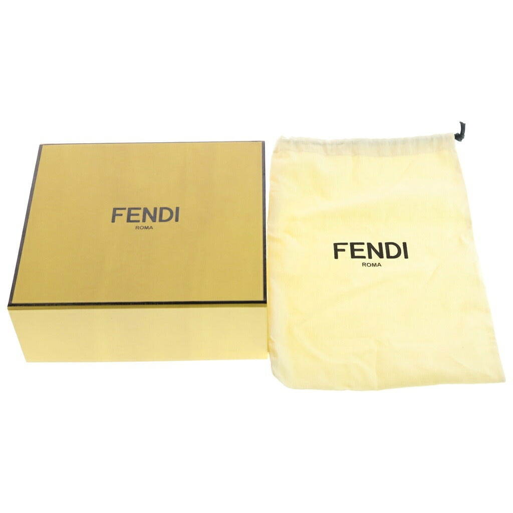 FENDI(フェンディ) ショルダーストラップ ユー ズッカ柄 FFロゴ レザー ピンクゴールド