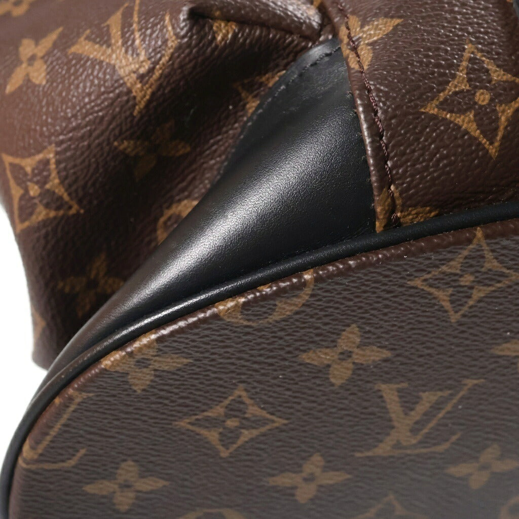 LOUIS VUITTON(ルイヴィトン) モノグラムマカサー クリストファーMM リュックサック バックパック ブラウン×ブラック レザー×PVC M43735 ゴールド金具