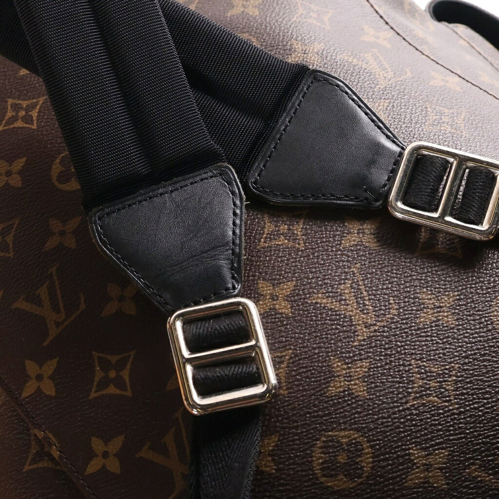 LOUIS VUITTON(ルイヴィトン) モノグラムマカサー クリストファーMM リュックサック バックパック ブラウン×ブラック レザー×PVC M43735 ゴールド金具