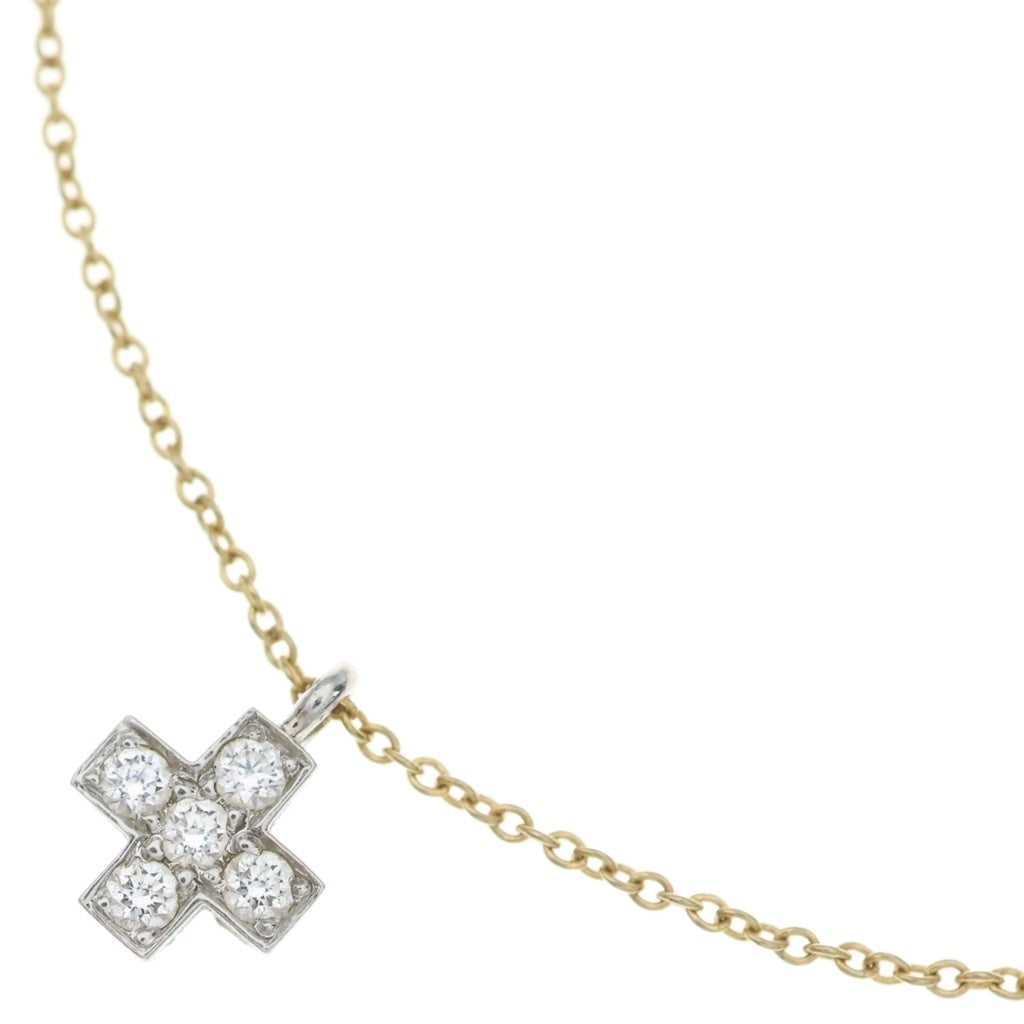 TIFFANY & Co.(ティファニー) クルーシフォーム クロス ネックレス ダイヤ ペンダント チェーン イエローゴールド×プラチナ 750/Pt950