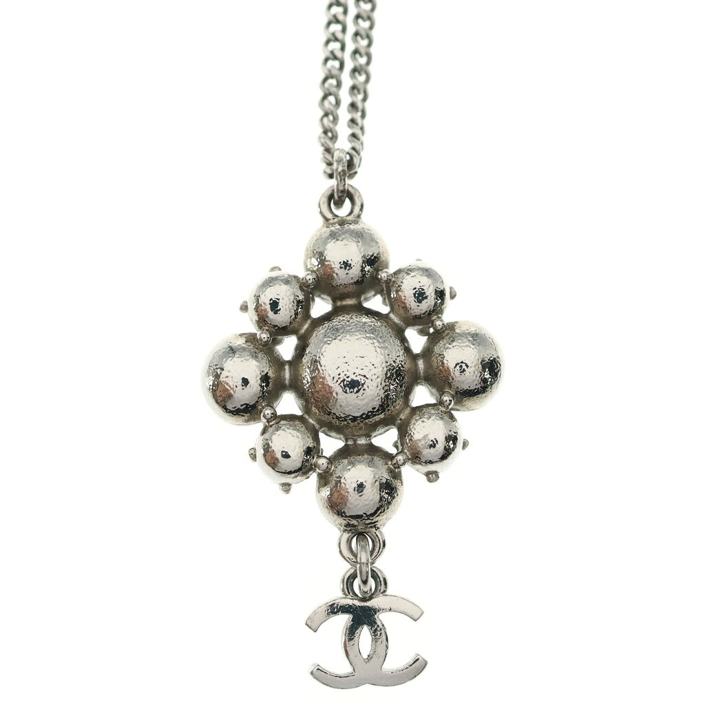 CHANEL(シャネル) ココマーク ラインストーン ネックレス ペンダント チェーン シルバー 09V