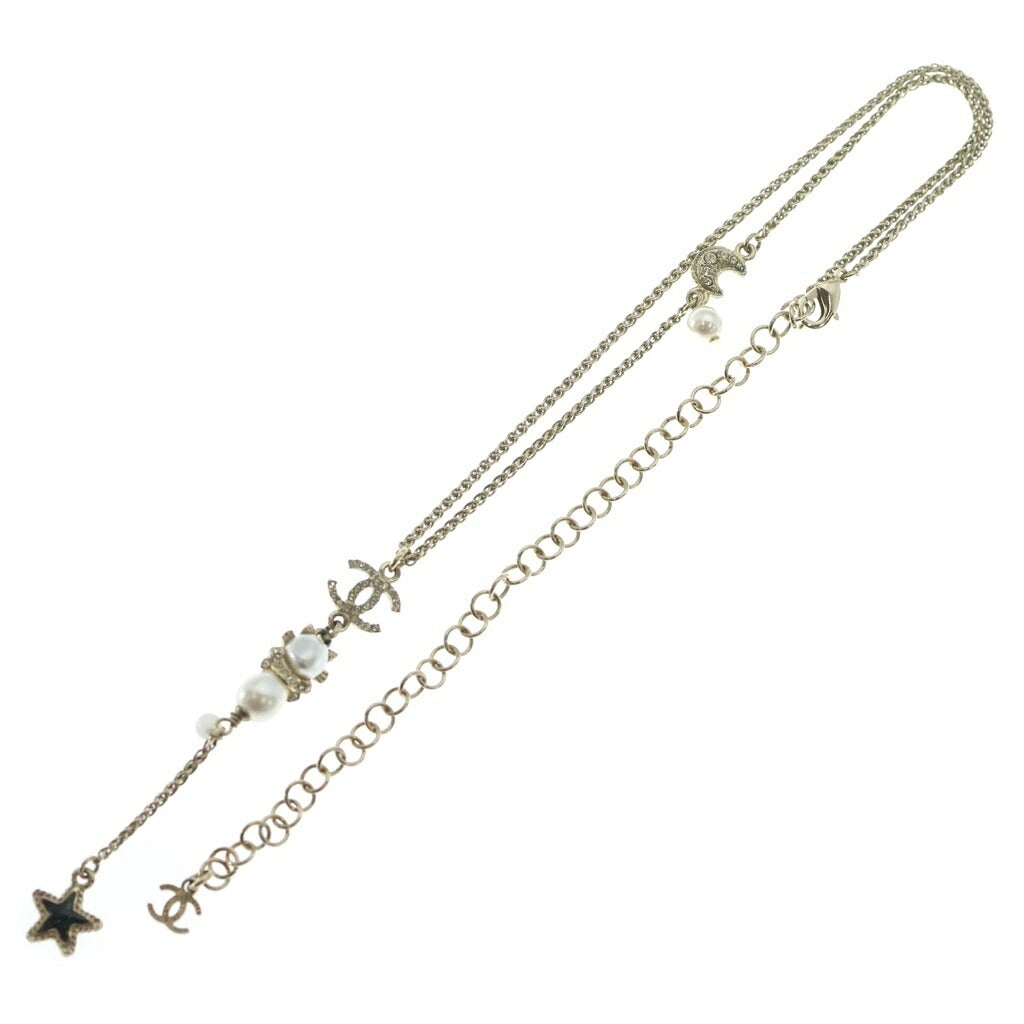 CHANEL(シャネル) ココマーク スター パール ラインストーン ネックレス GP ゴールド A20S