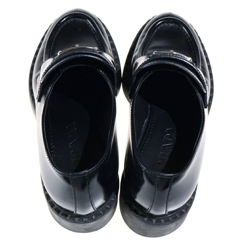 PRADA(プラダ) チョコレートローファー トライアングルロゴ ブラック レザー 靴
