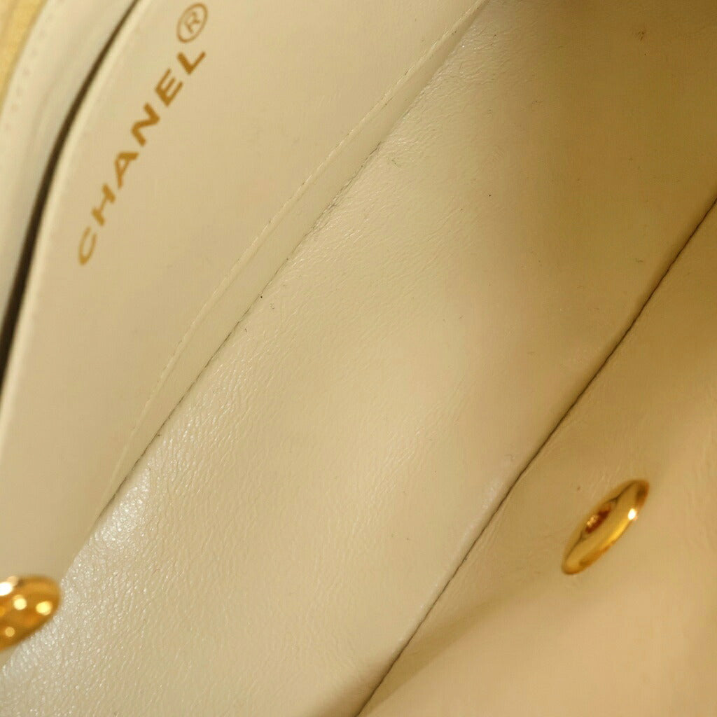 CHANEL(シャネル) ダイアナ22 マトラッセ リネン Sフラップ Sチェーン ショルダーバッグ ベージュ 2番台