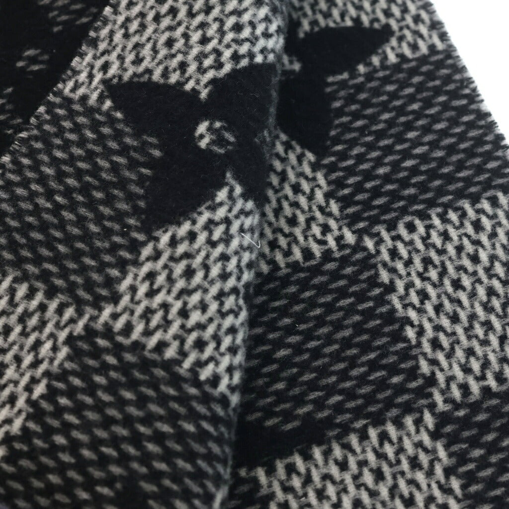 LOUIS VUITTON(ルイヴィトン) モノグラム チェック エシャルプ ウール フリンジ マフラー ブラック M96951