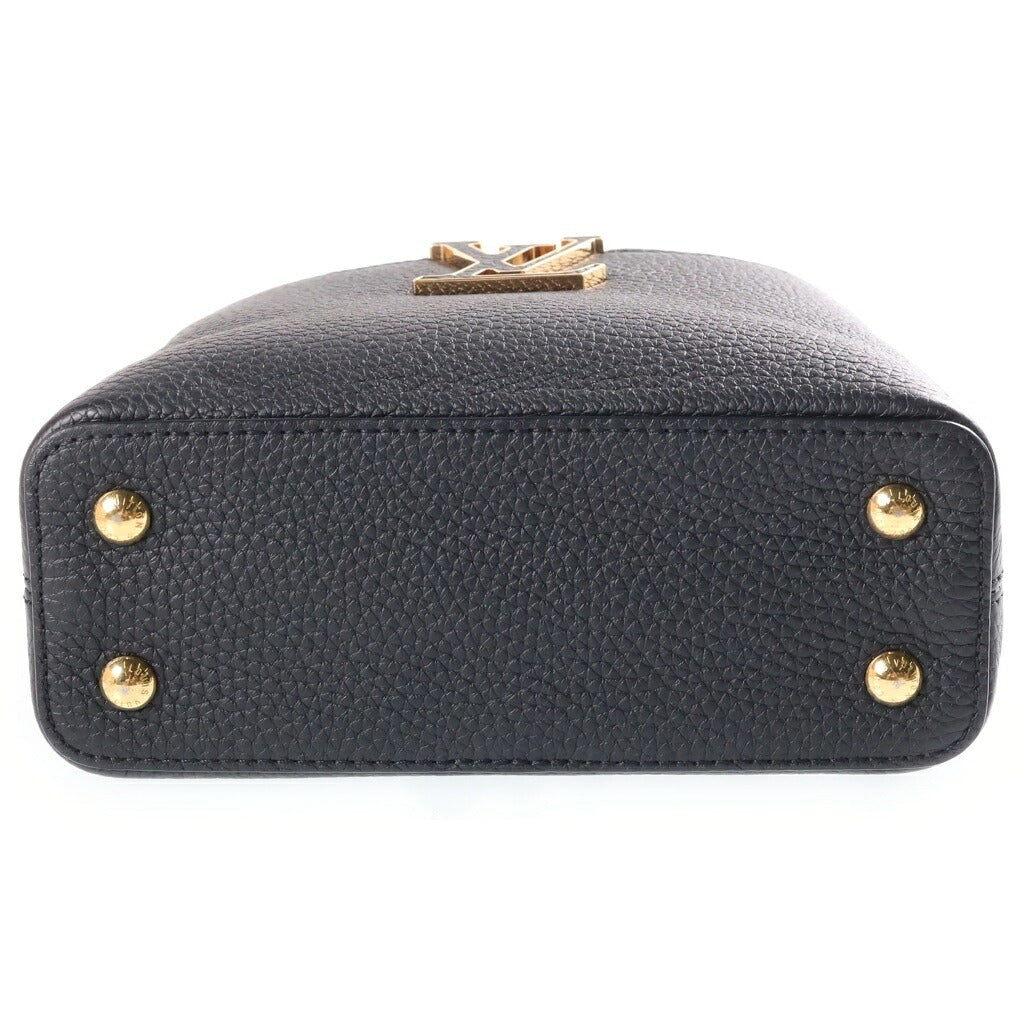 LOUIS VUITTON(ルイヴィトン) カプシーヌ ミニ MINI トリヨン カーフレザー 2WAY ハンド ショルダーバッグ ゴールド/シルバー金具 ブラック M27308 RFID