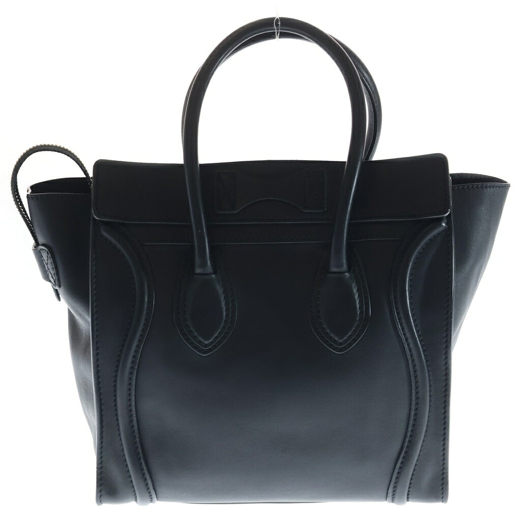 CELINE(セリーヌ) ラゲージ マイクロ ハンドバッグ ブラック レザー ゴールド金具