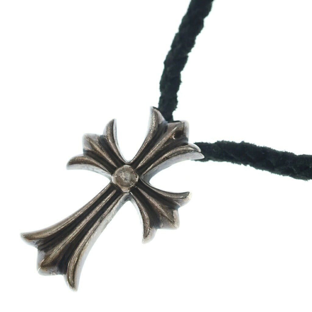 CHROME HEARTS(クロムハーツ) CH CRS SML CL スモールCHクロス レザーブレイド ネックレス シルバー/ブラック BCA217