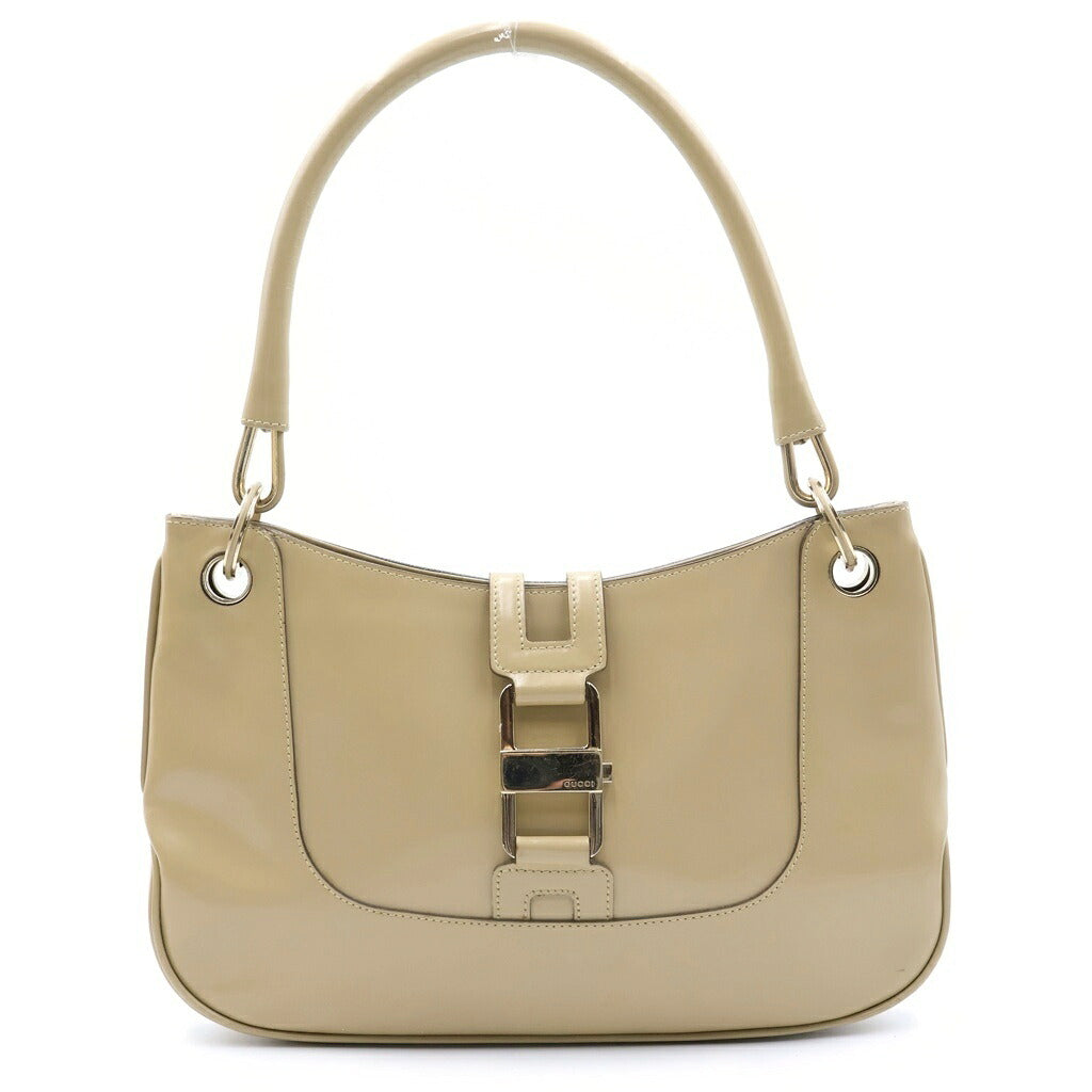 GUCCI(グッチ) ハンドバッグ ワンショルダーバッグ ベージュ パテントレザー 001・4150 ゴールド金具
